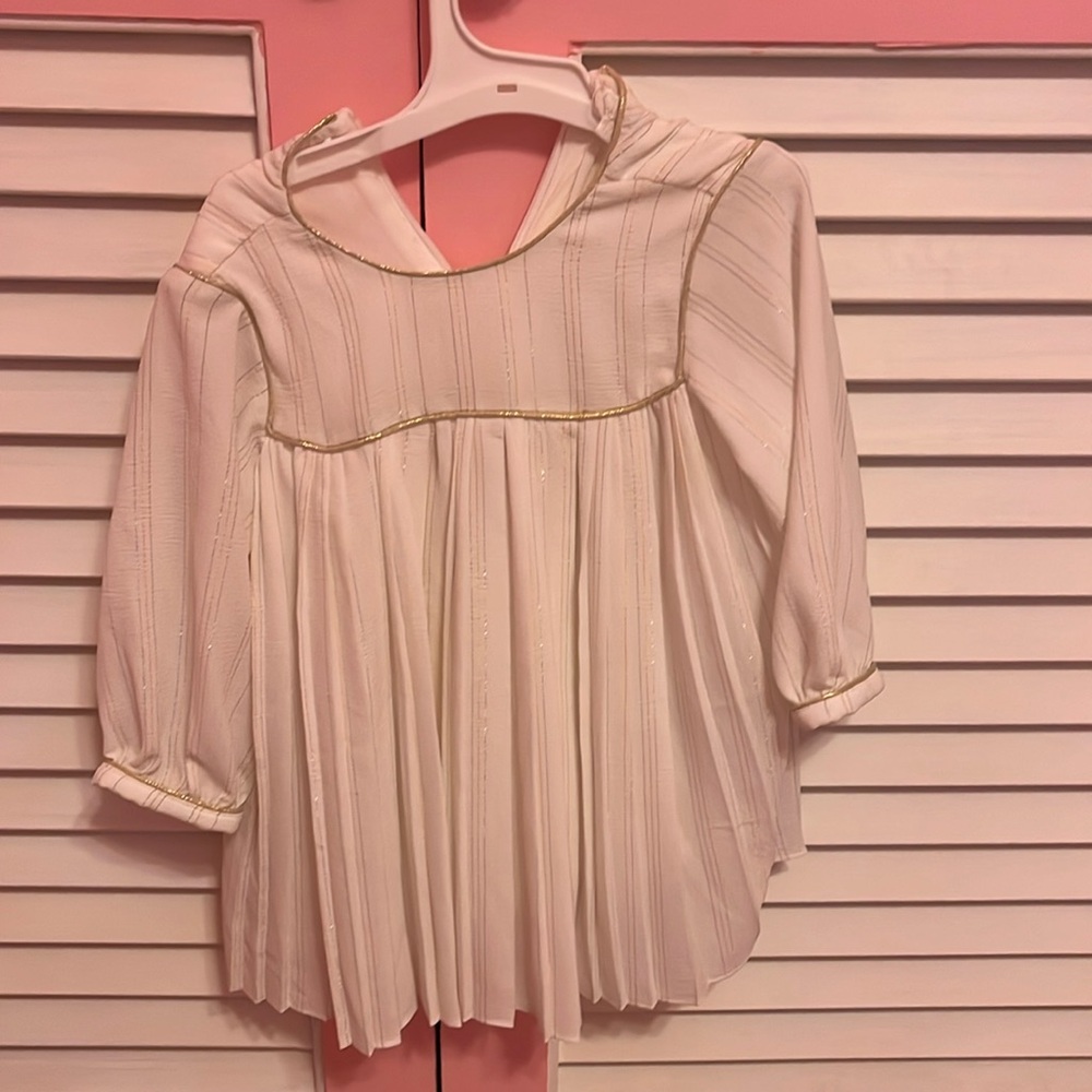 White and gold Chloe dress 12m